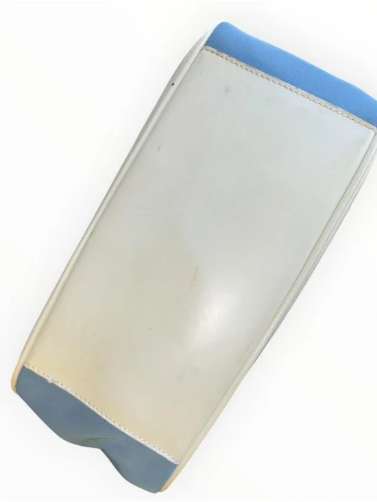 Vintage Fossil Canvas Satchel Blue & White Top Handle Handbag - Picture 5 of 7